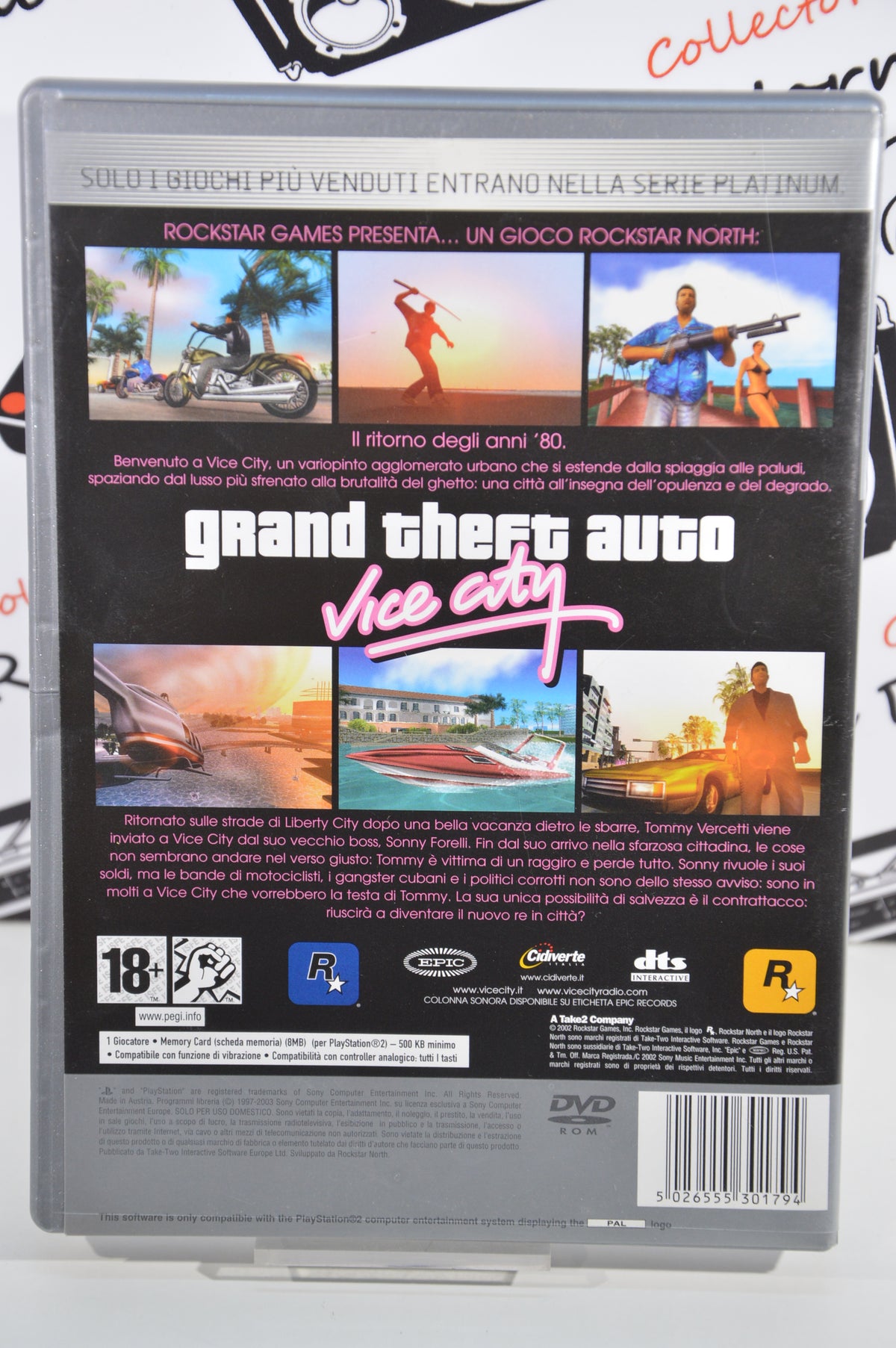 Grand Theft auto Vice city platinum PlayStation 2 18+ Multilingua + poster