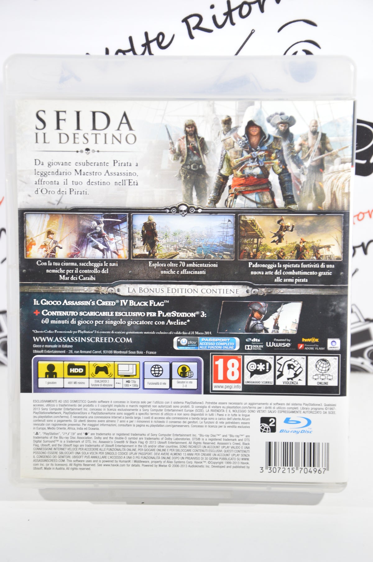 Assassin's Creed IV Black Flag Playstation 3 18+ Multilingua Ita