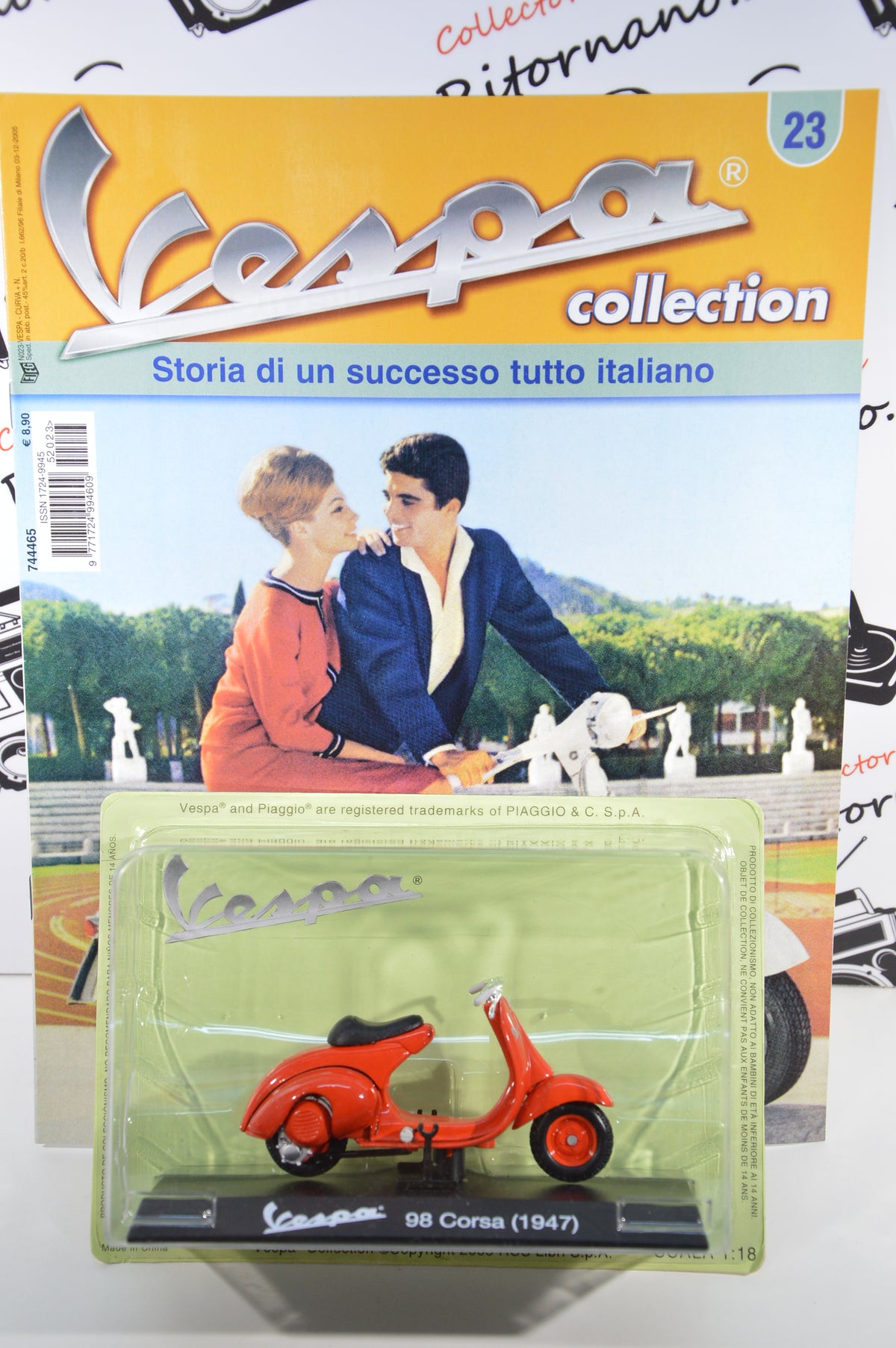 Vespa 98 Corsa 1947 scala 1:18 con fascicolo Vespa collection 23 die cast