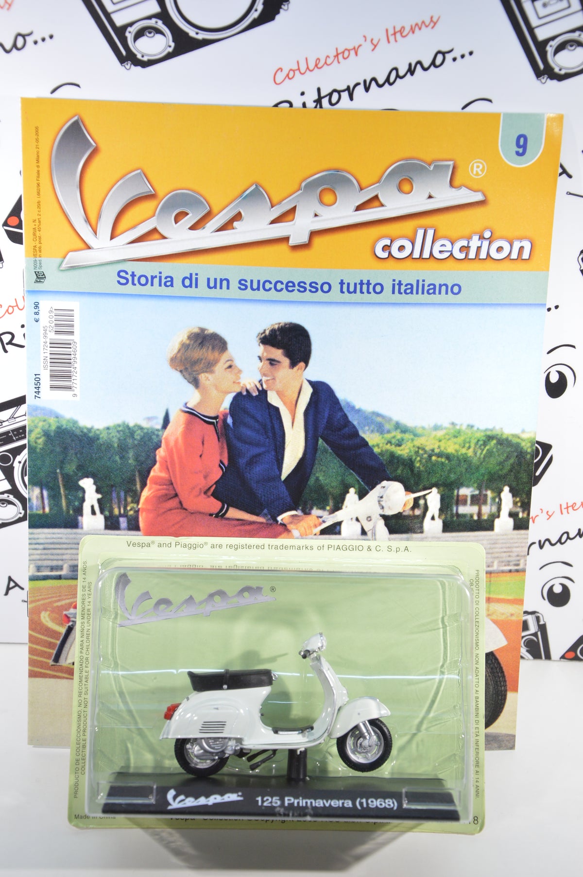 Vespa 125 Primavera 1968 scala 1:18 con fascicolo Vespa collection 9 die cast