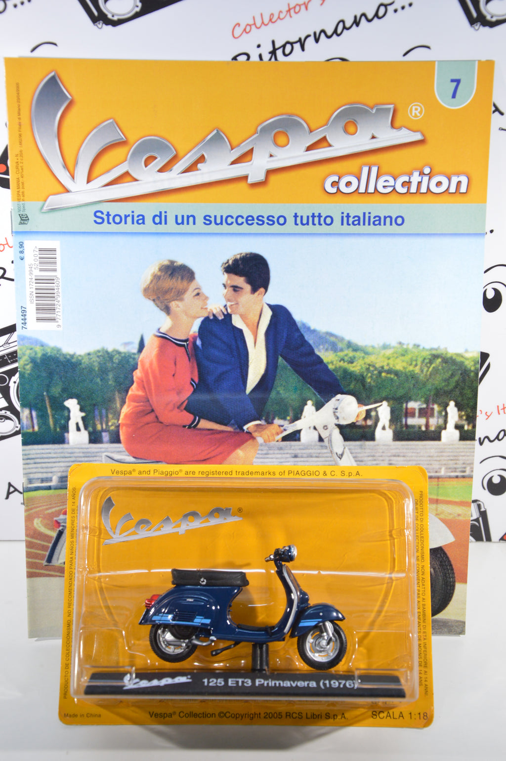 Vespa 125 Et3 primavera 1976 1:18 con fascicolo Vespa collection 7 die cast