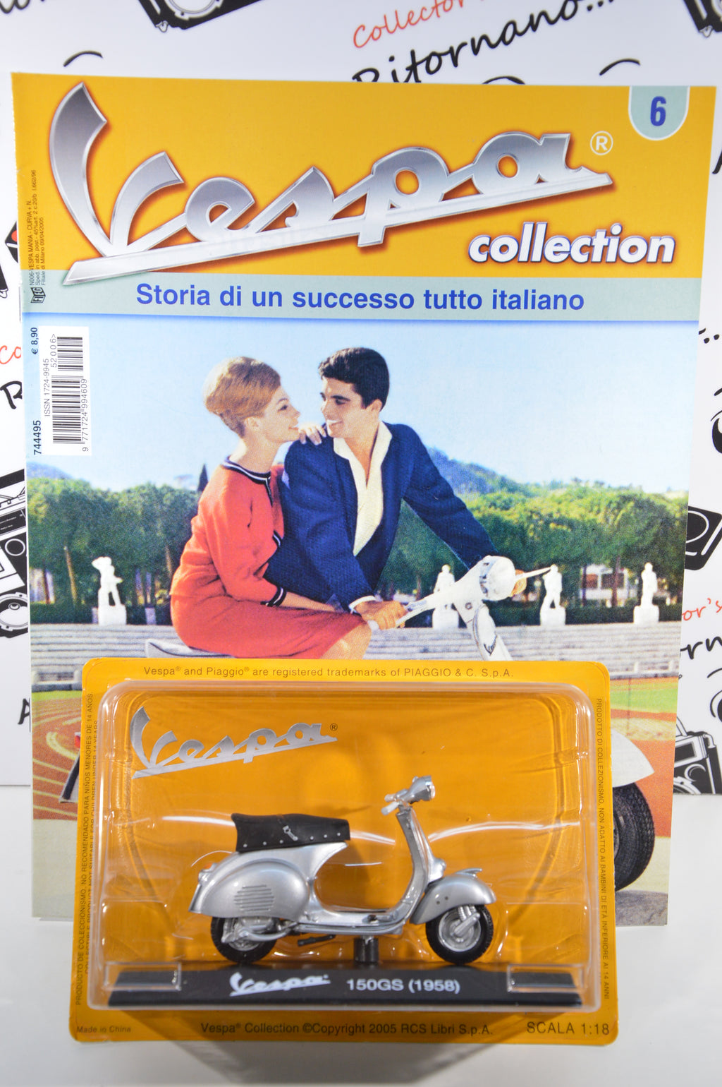 Vespa 150 Gs 1958 scala 1:18 con fascicolo Vespa collection 1 die cast