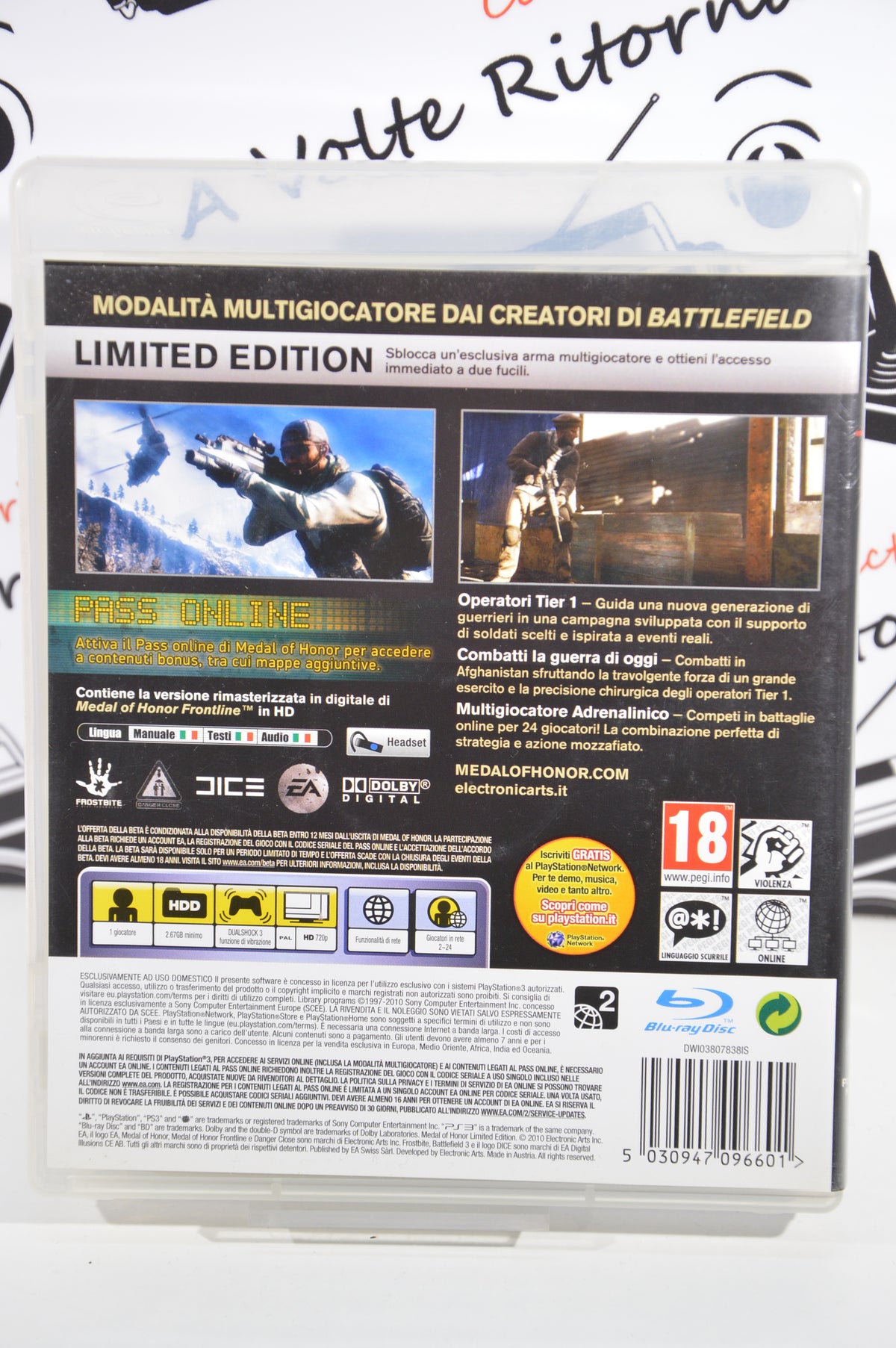 Medal of Honor limited edition Playstation 3 18+ Multilingua