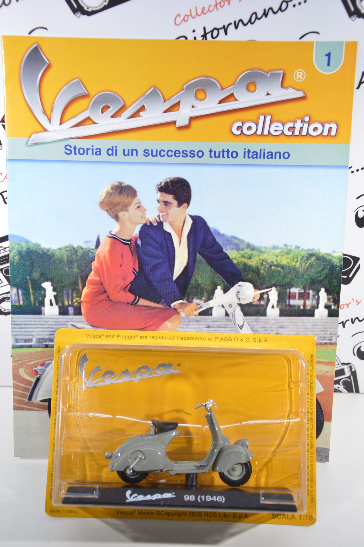 Vespa 98 1946 scala 1:18 con fascicolo Vespa collection 1 die cast