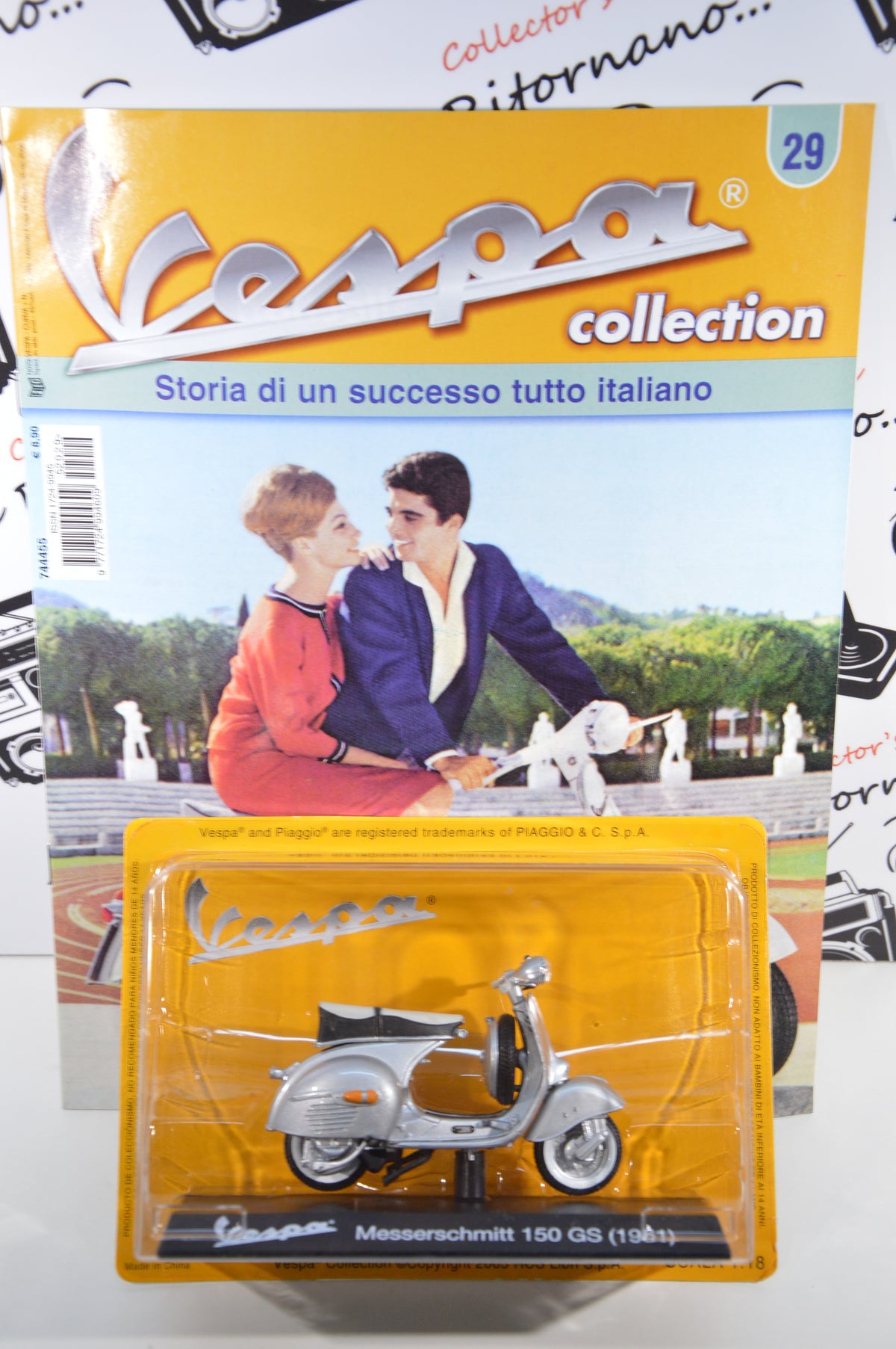 Vespa Messerschmitt 150 gs 1961 1:18 con fascicolo Vespa collection 29 die cast