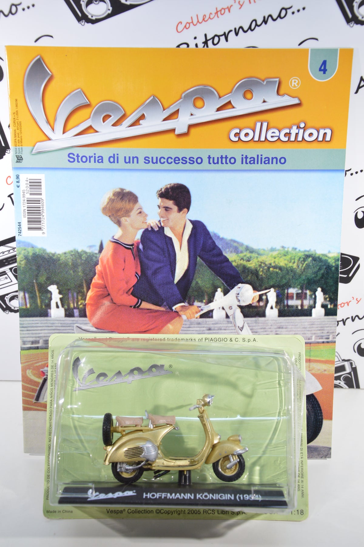 Vespa Hoffmann Konigin 1954 1:18 con fascicolo Vespa collection 4 die cast