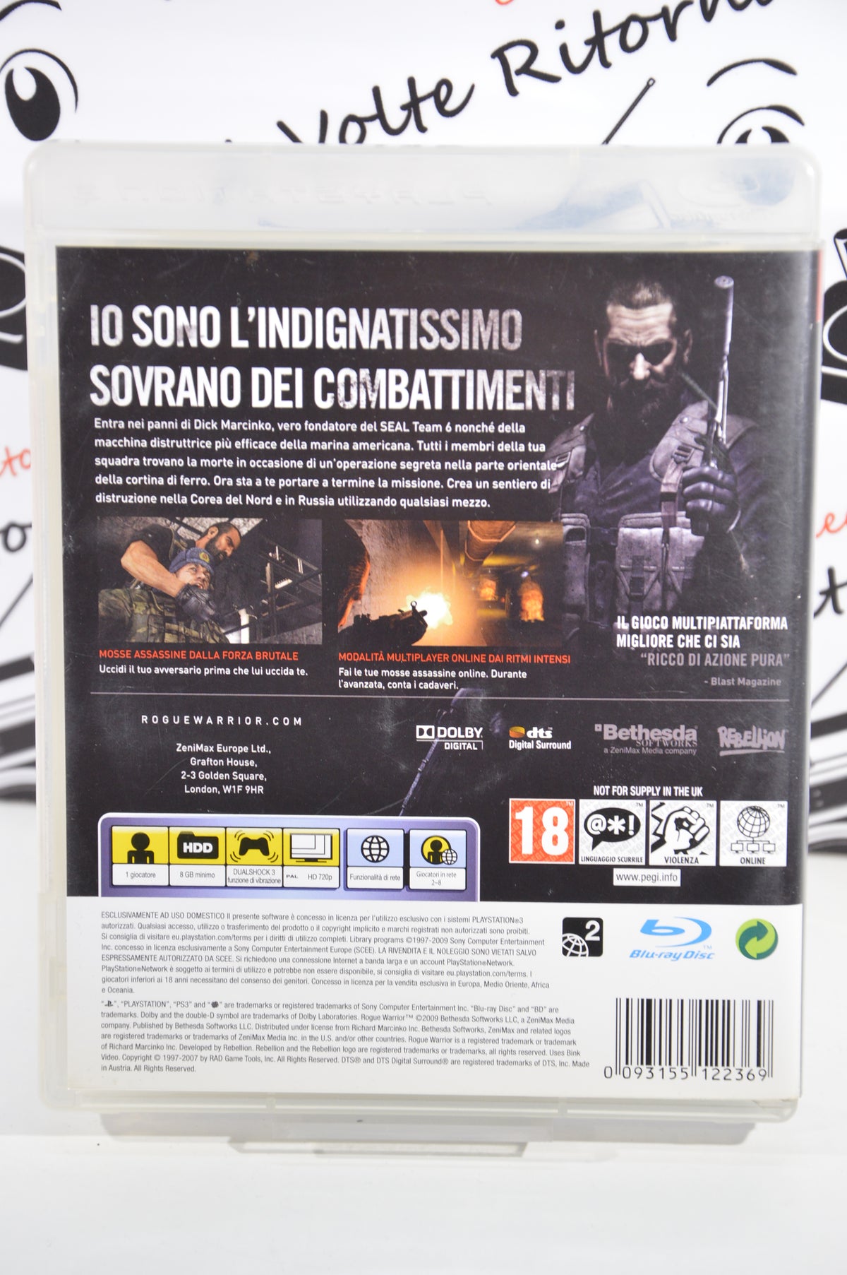 Rogue Warrior Playstation 3 18+ Multilingua