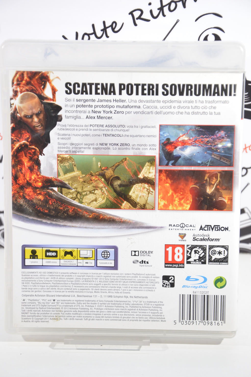 Prototype 2 Playstation 3 18+ Multilingua Ita