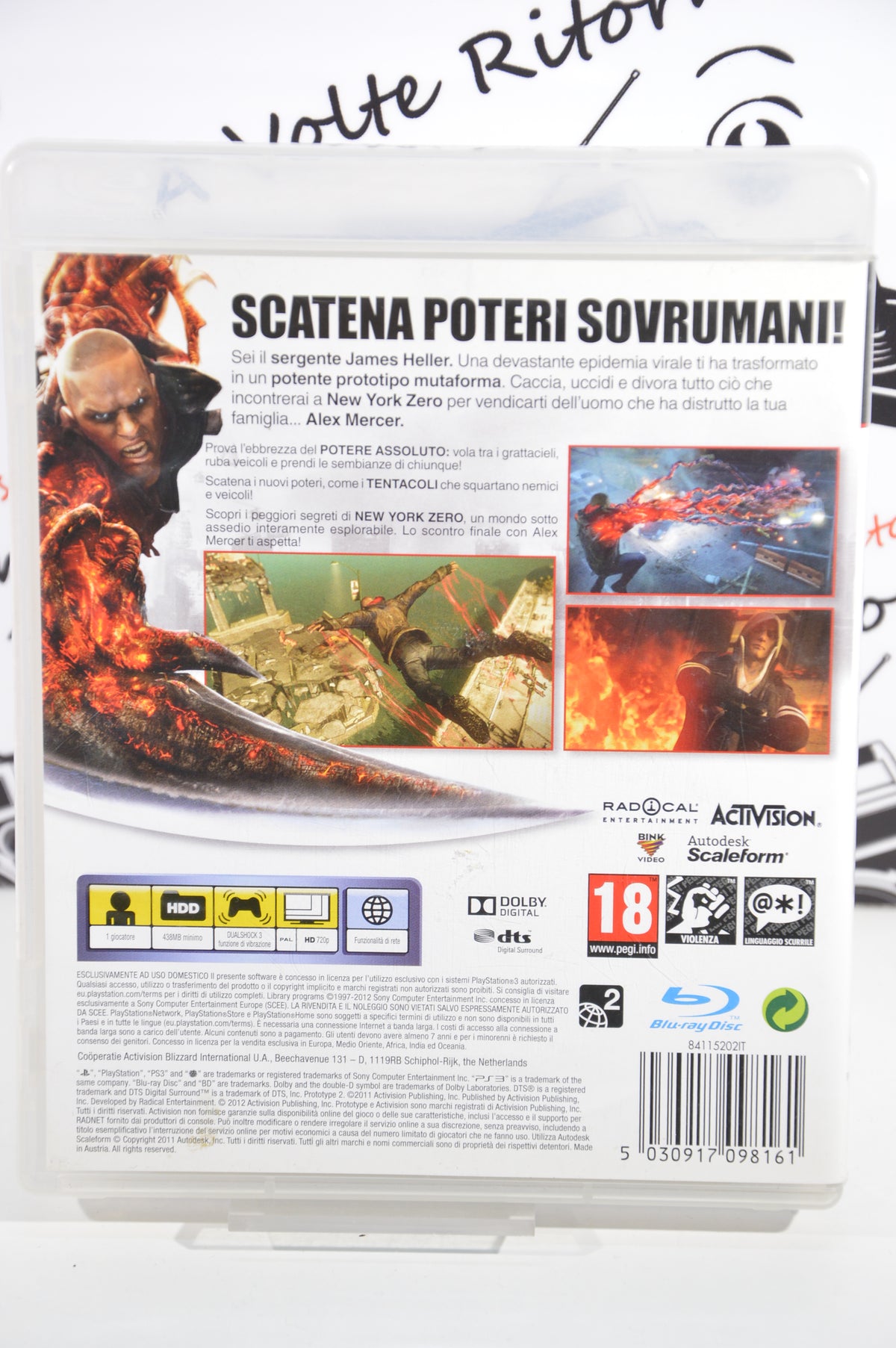 Prototype 2 Playstation 3 18+ Multilingua Ita