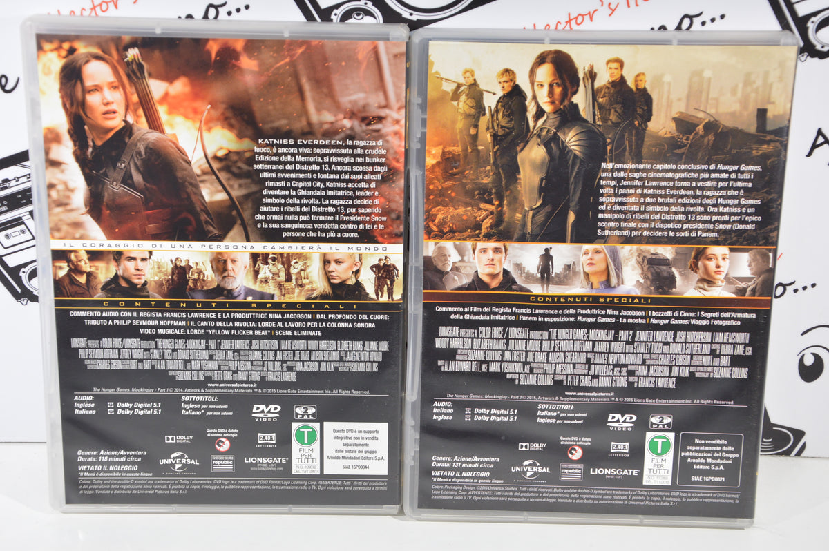 Hunger Games il canto della rivolta parte 1 e 2 Dvd Italiano