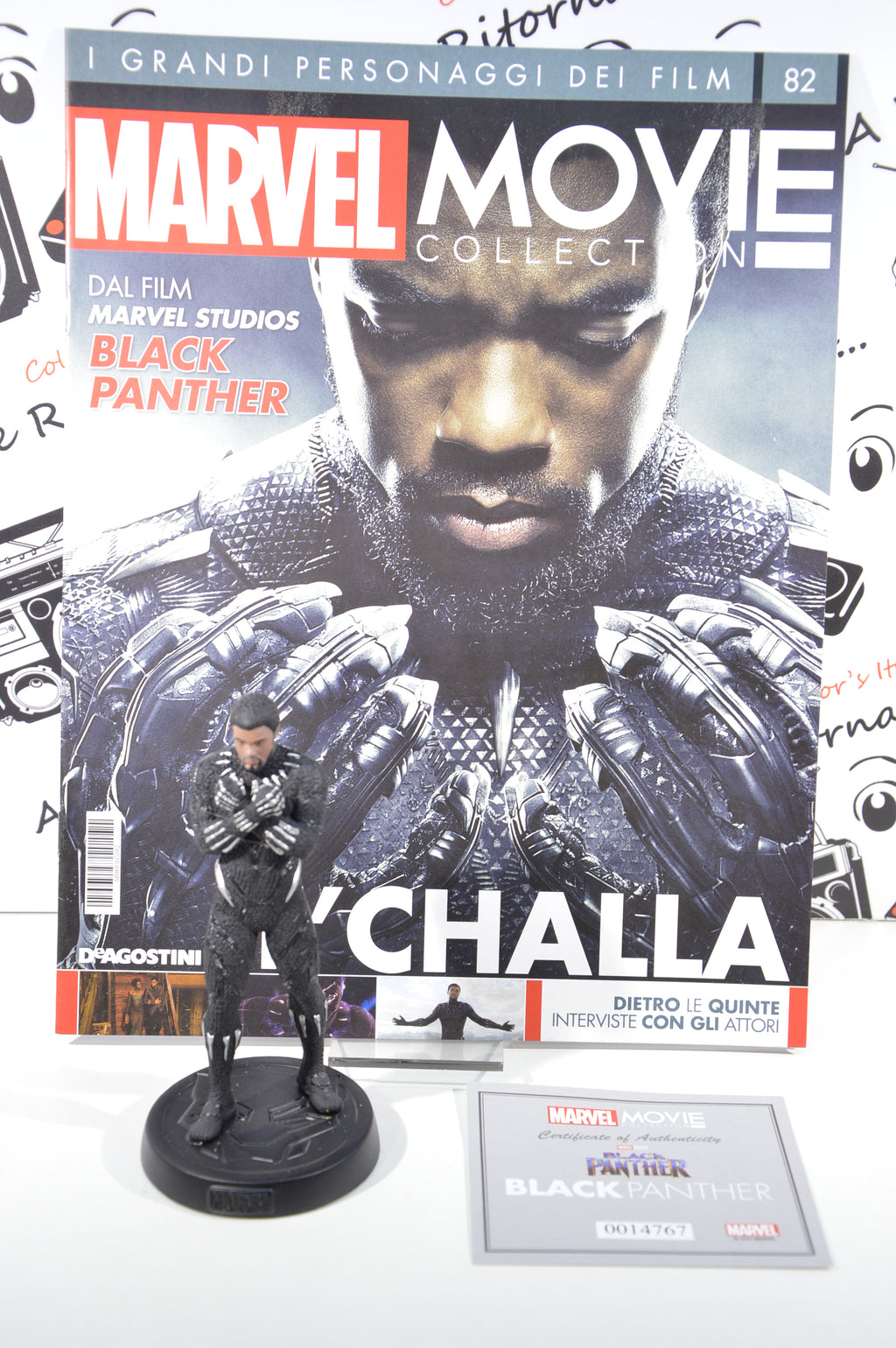 T'Challa Black phanter Marvel movie collection 82 Eaglemoss Statuetta Marvel