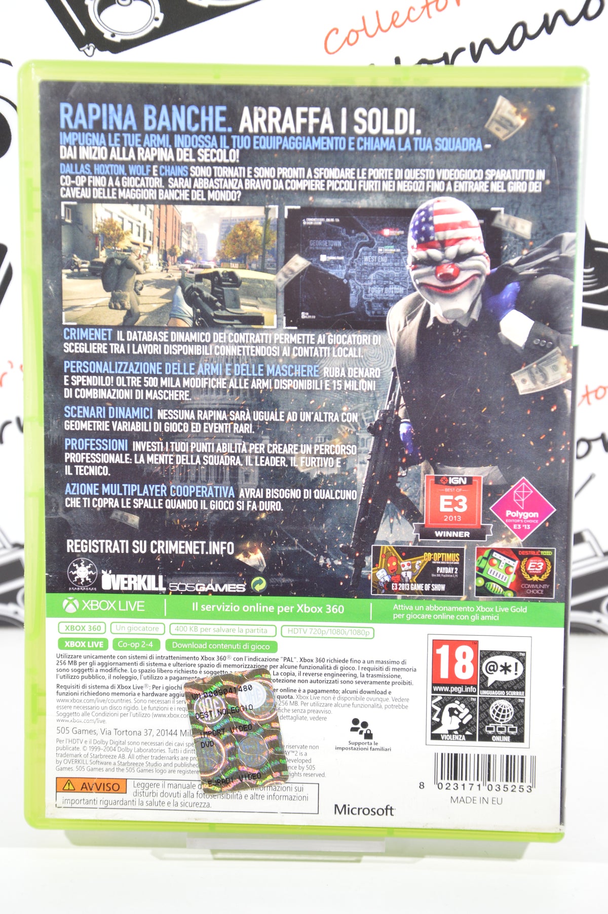 Payday 2 Xbox 360 18+ Multilingua Ita