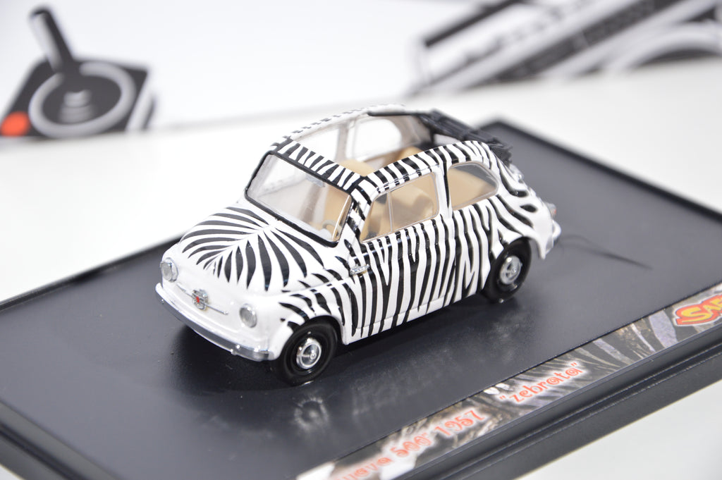 Fiat Nuova 500 1957 Zebrata Safari Park Brumm scala 1:43 die cast model