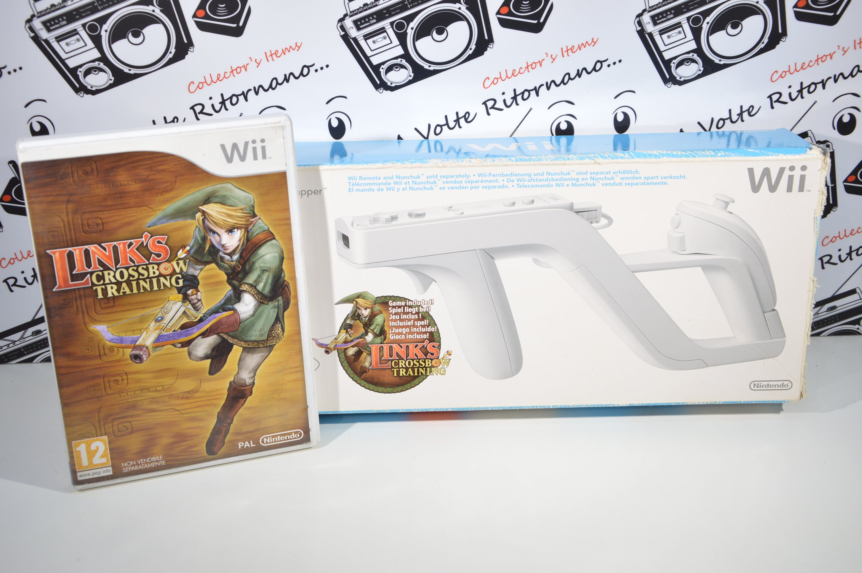 Wii Zapper + gioco Link's Crossbow training Nintendo Wii accessorio Wii console