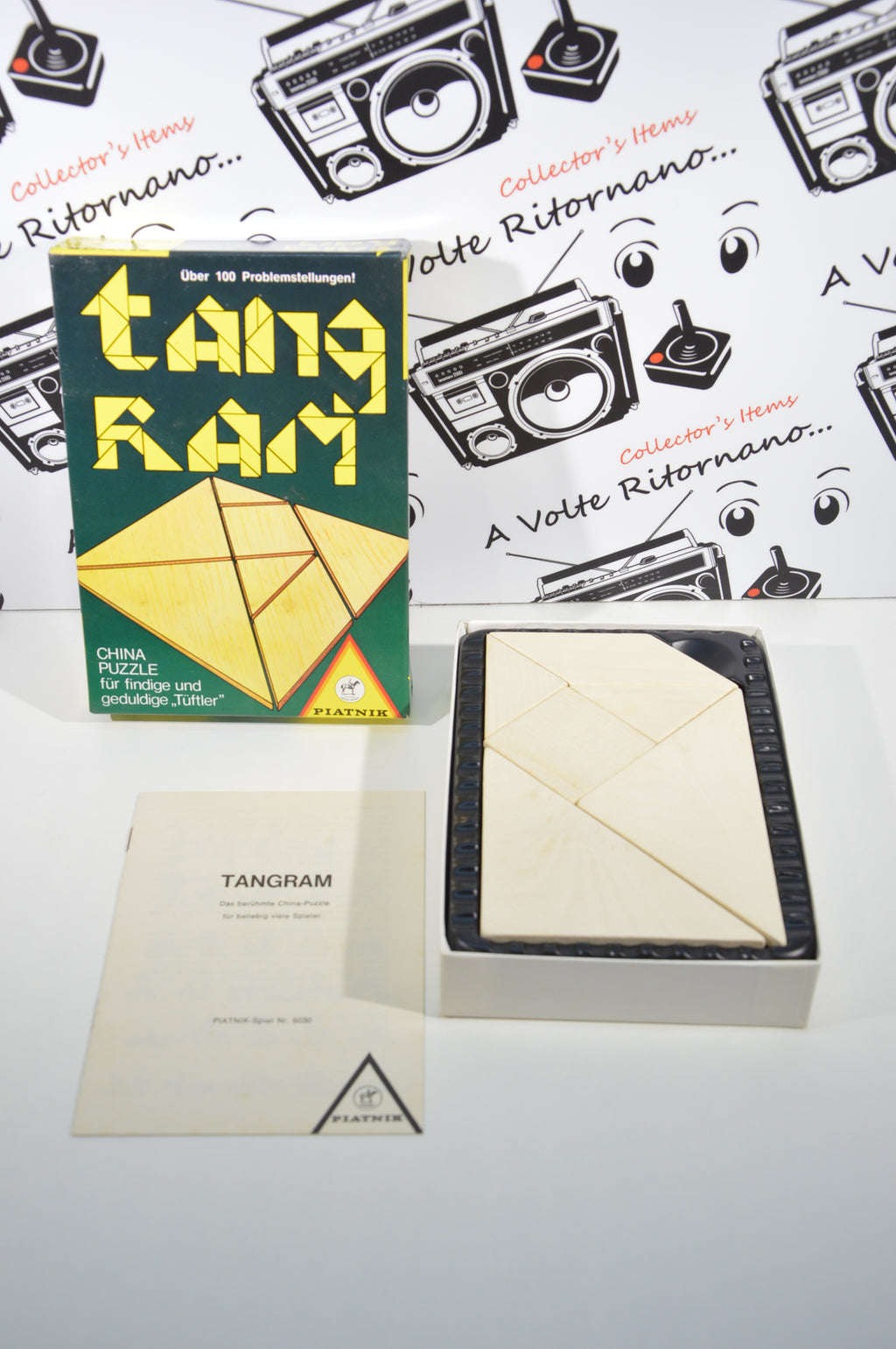 Tangram gioco di strategia vintage Piatnik versione tascabile china puzzle