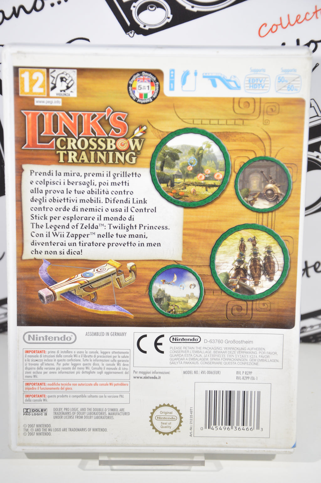 Wii Zapper + gioco Link's Crossbow training Nintendo Wii accessorio Wii console