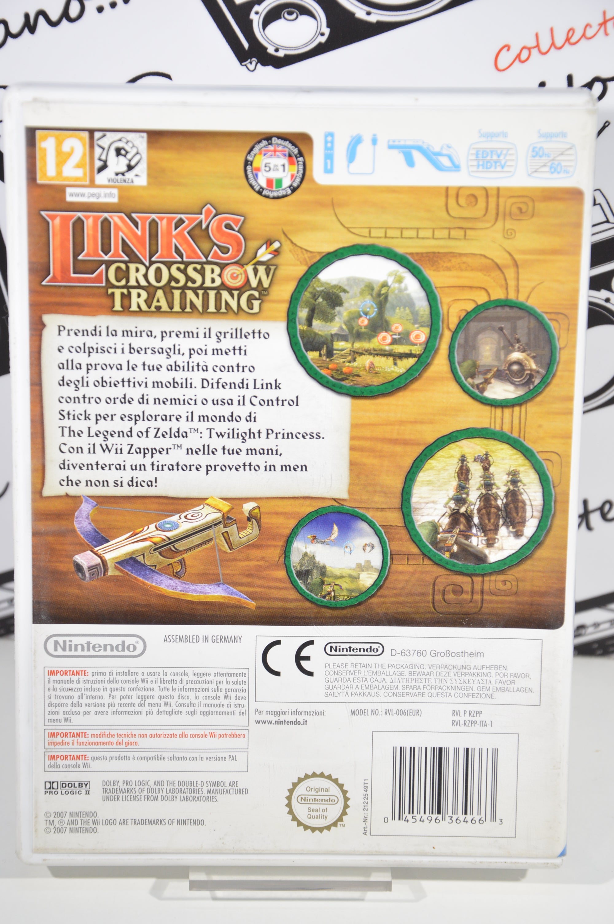 Wii Zapper + gioco Link's Crossbow training Nintendo Wii accessorio Wii console