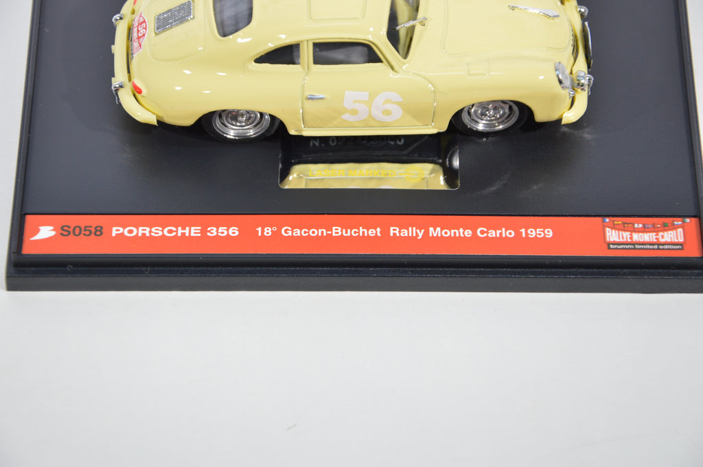 Porsche 356 coupè Rally Monte Carlo 1959 Brumm scala 1:43 die cast model S058