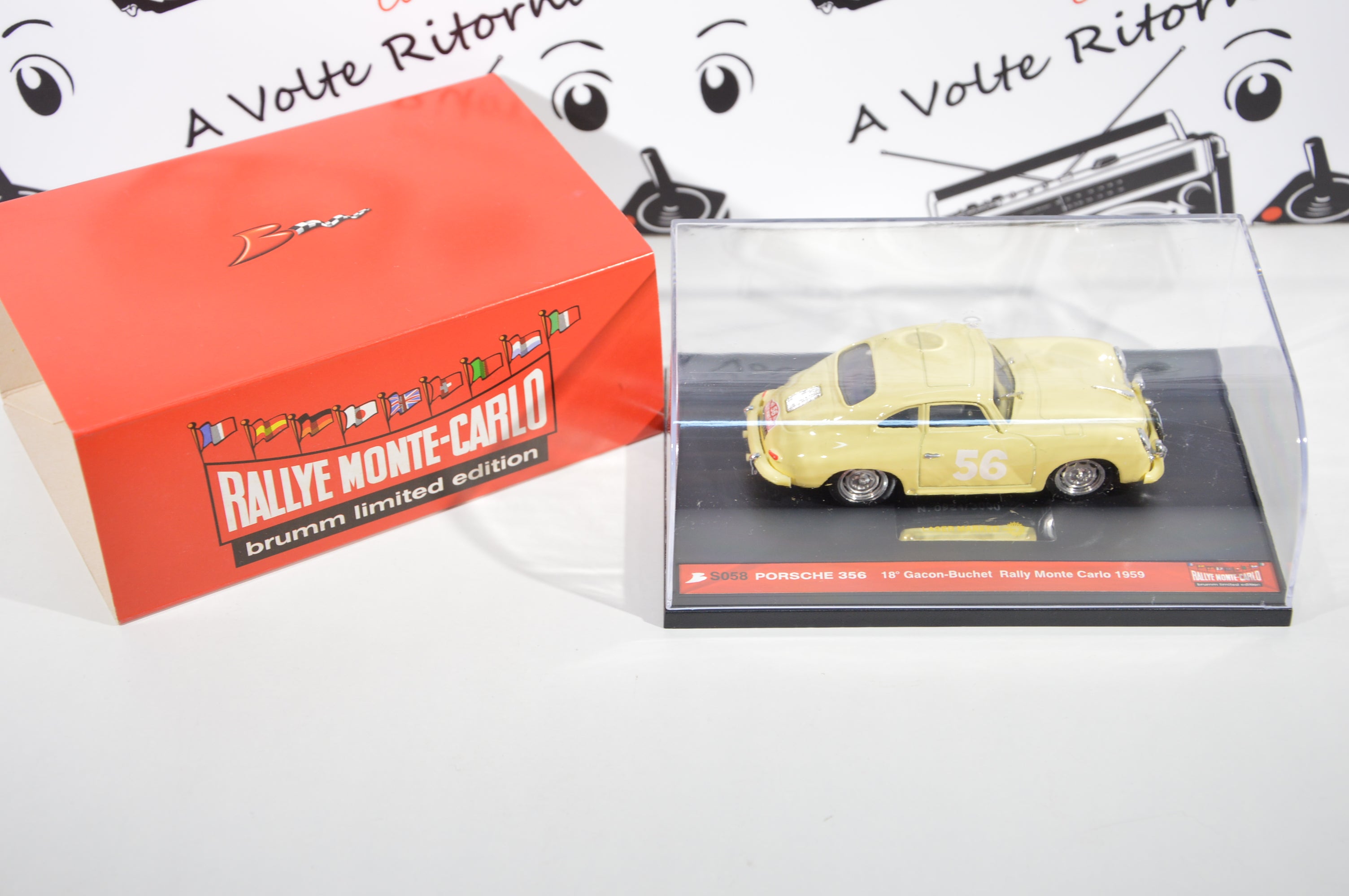 Porsche 356 coupè Rally Monte Carlo 1959 Brumm scala 1:43 die cast model S058