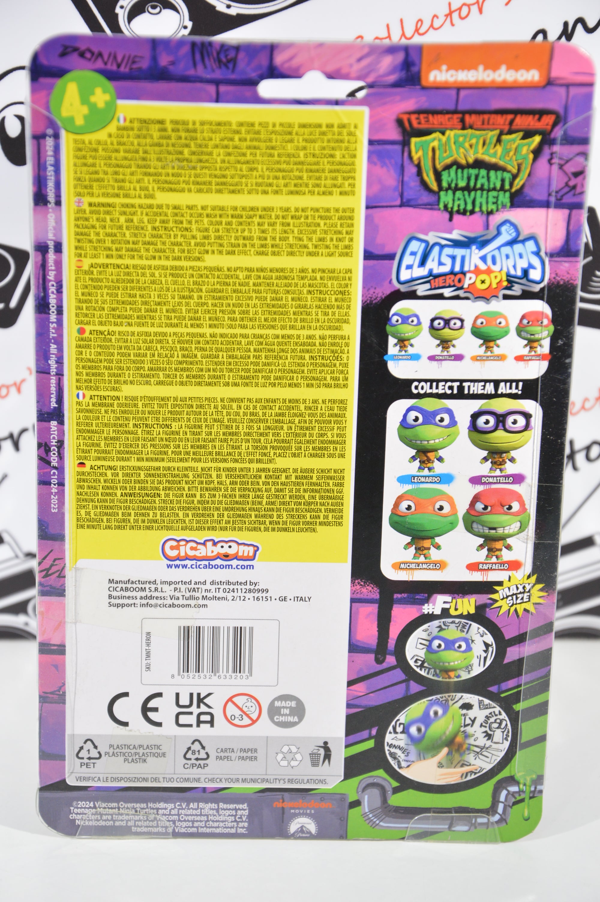 Turtles Elastikorps Raffaello hero pop Tmnt Mutant Mayhem Nickelodeon nuovo
