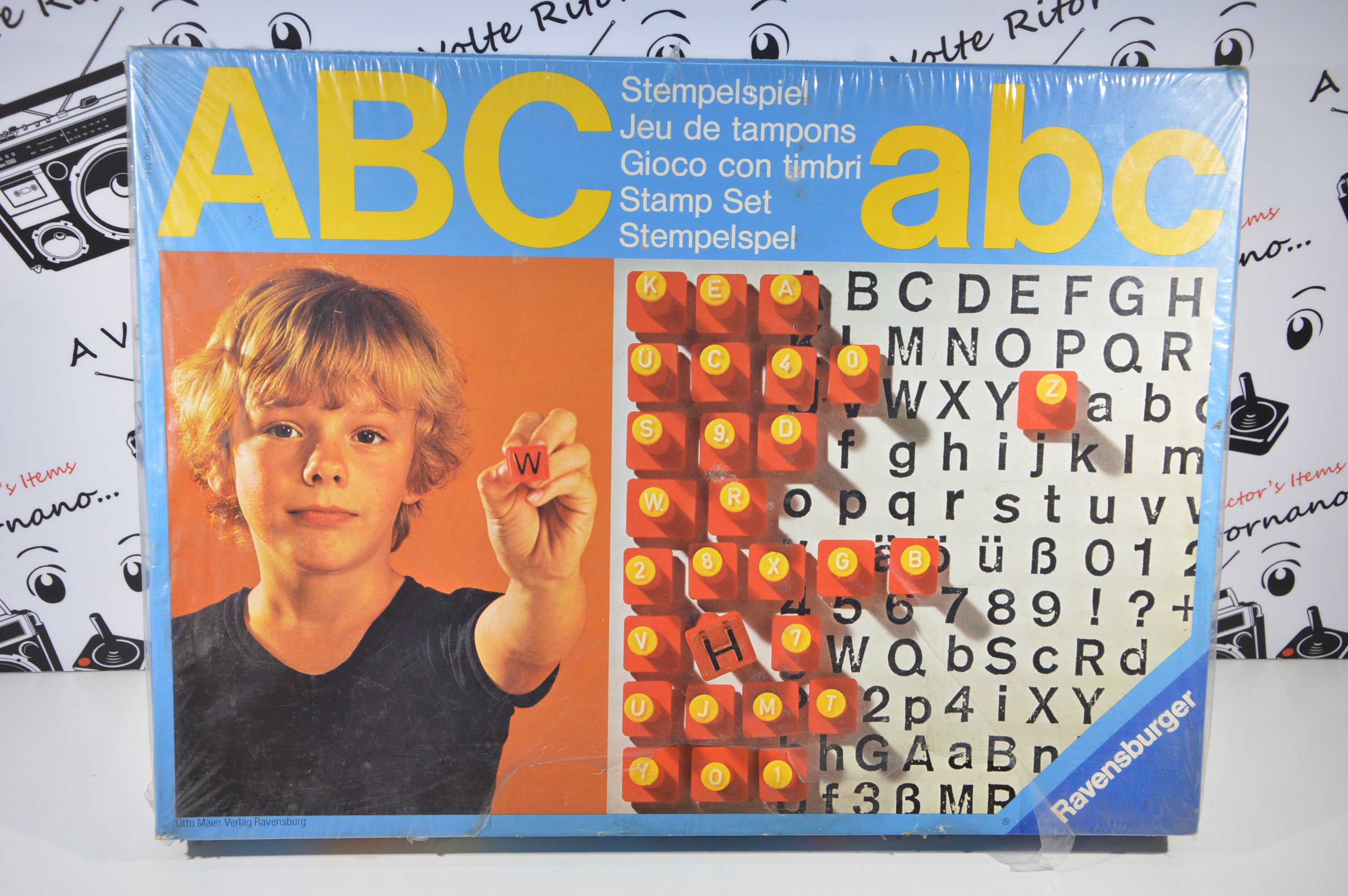 Ravensburger ABC gioco di timbri vintage 1979 fondo di magazzino gioco da tavolo
