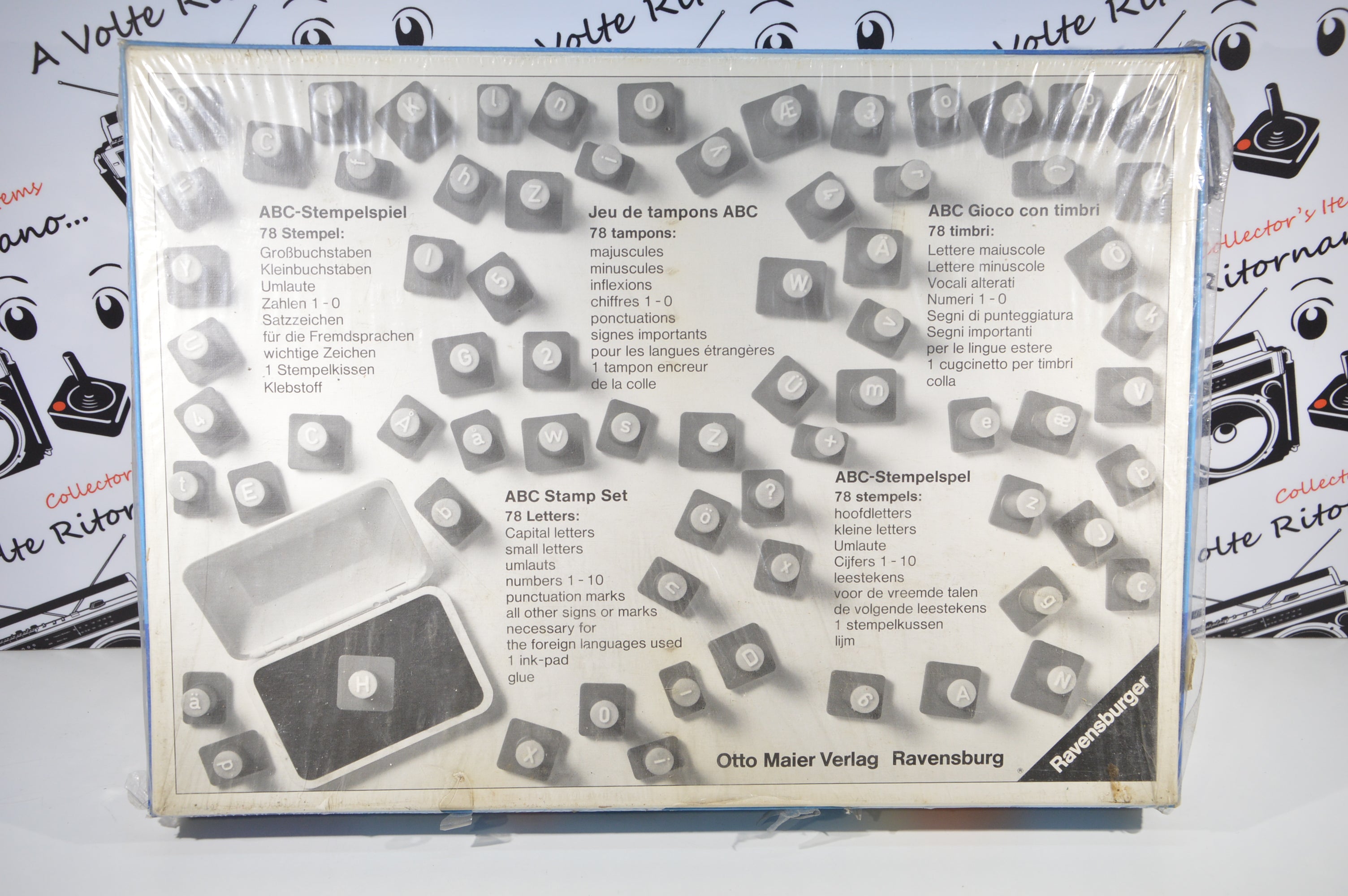 Ravensburger ABC gioco di timbri vintage 1979 fondo di magazzino gioco da tavolo