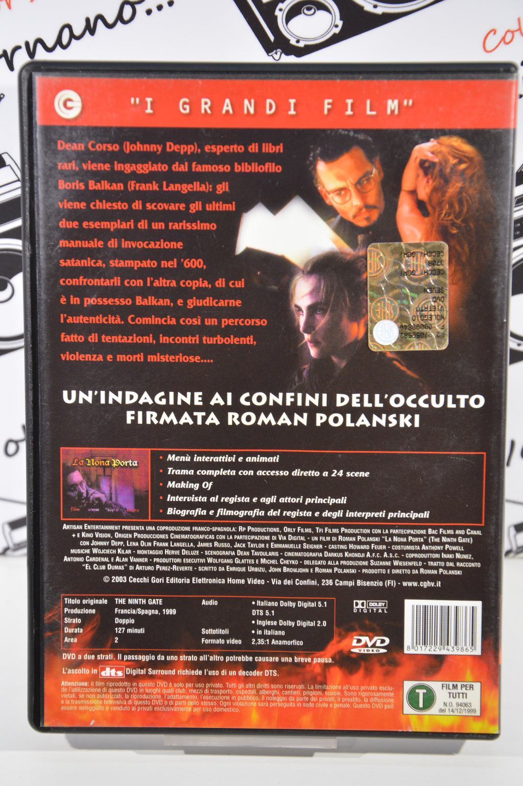 La nona porta Dvd Italiano Johnny Depp