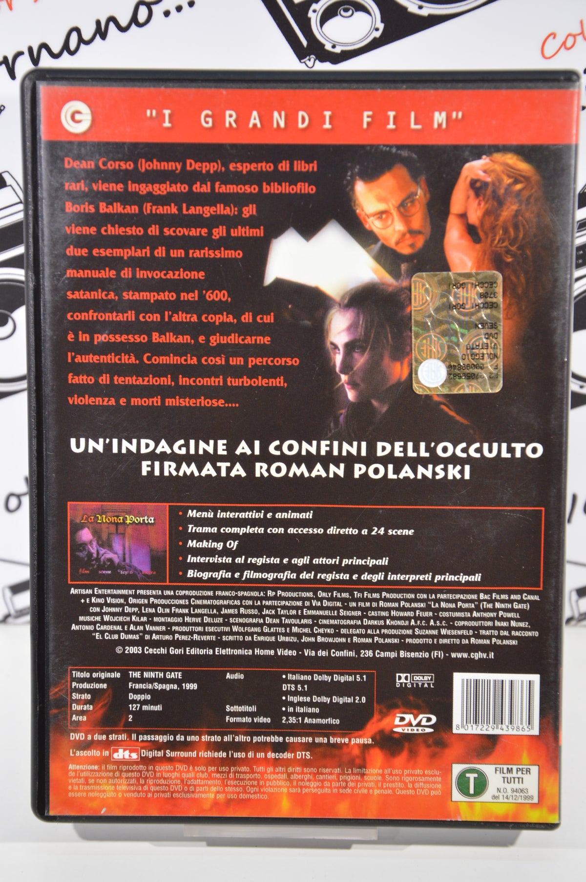 La nona porta Dvd Italiano Johnny Depp
