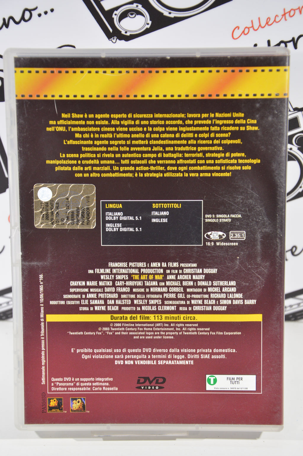 L'arte della guerra Dvd Italiano Wesley Snipes
