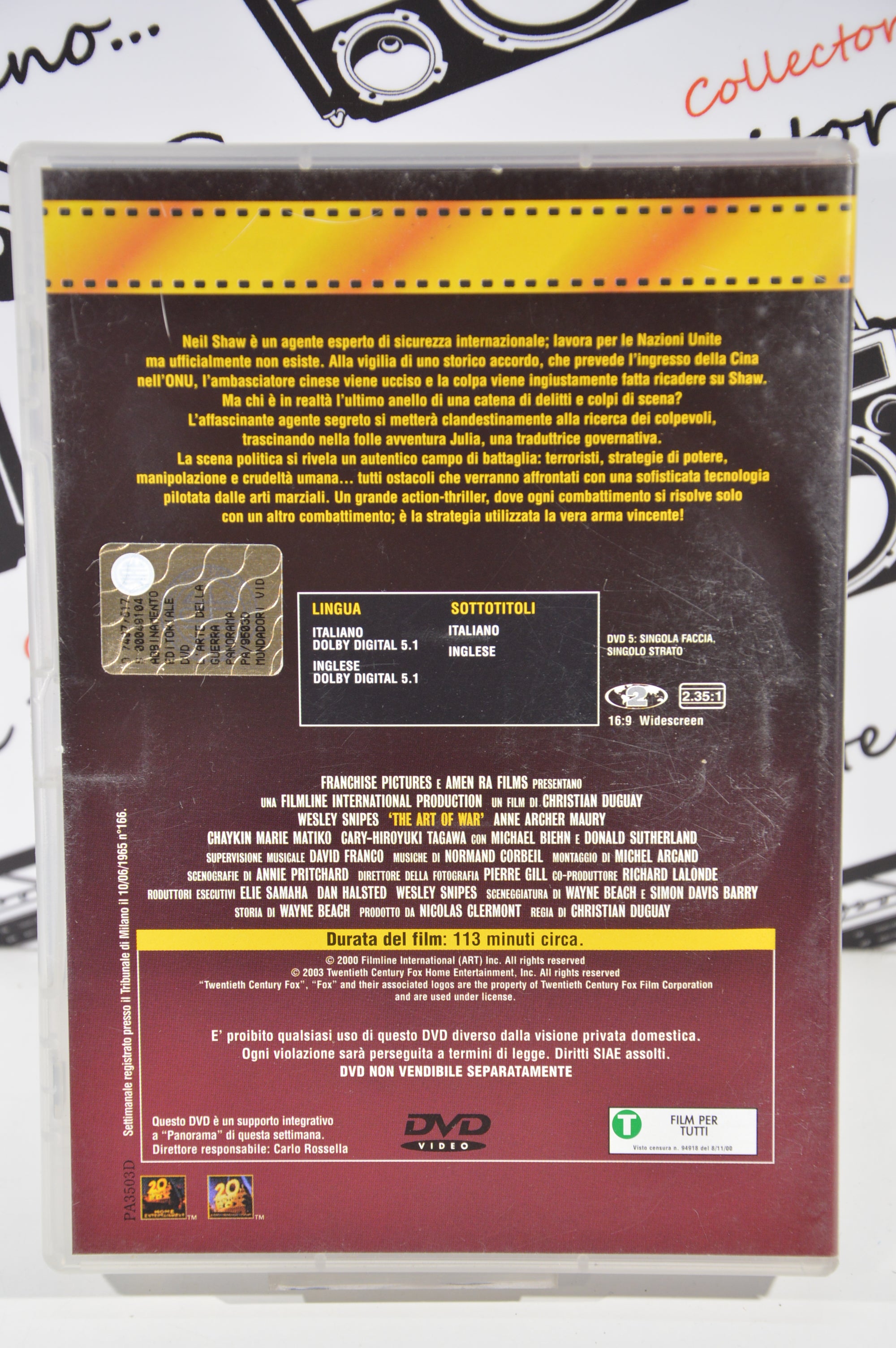 L'arte della guerra Dvd Italiano Wesley Snipes