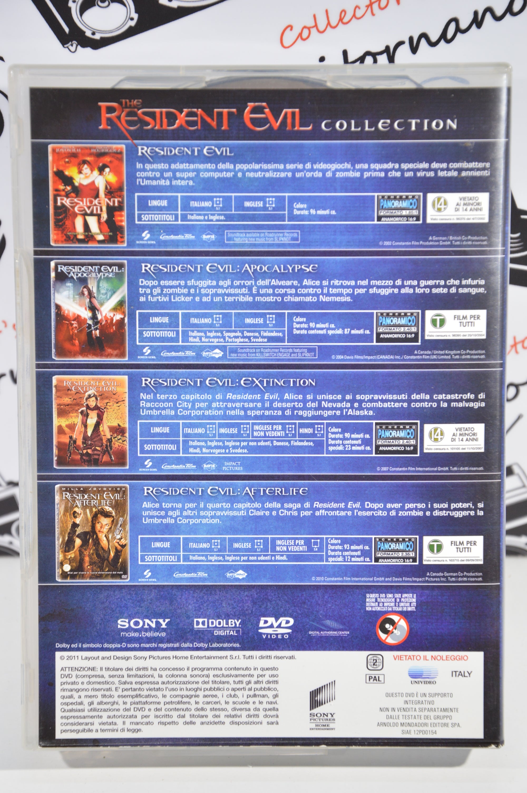 The Resident evil collection Dvd Italiano collezione 4 dvd