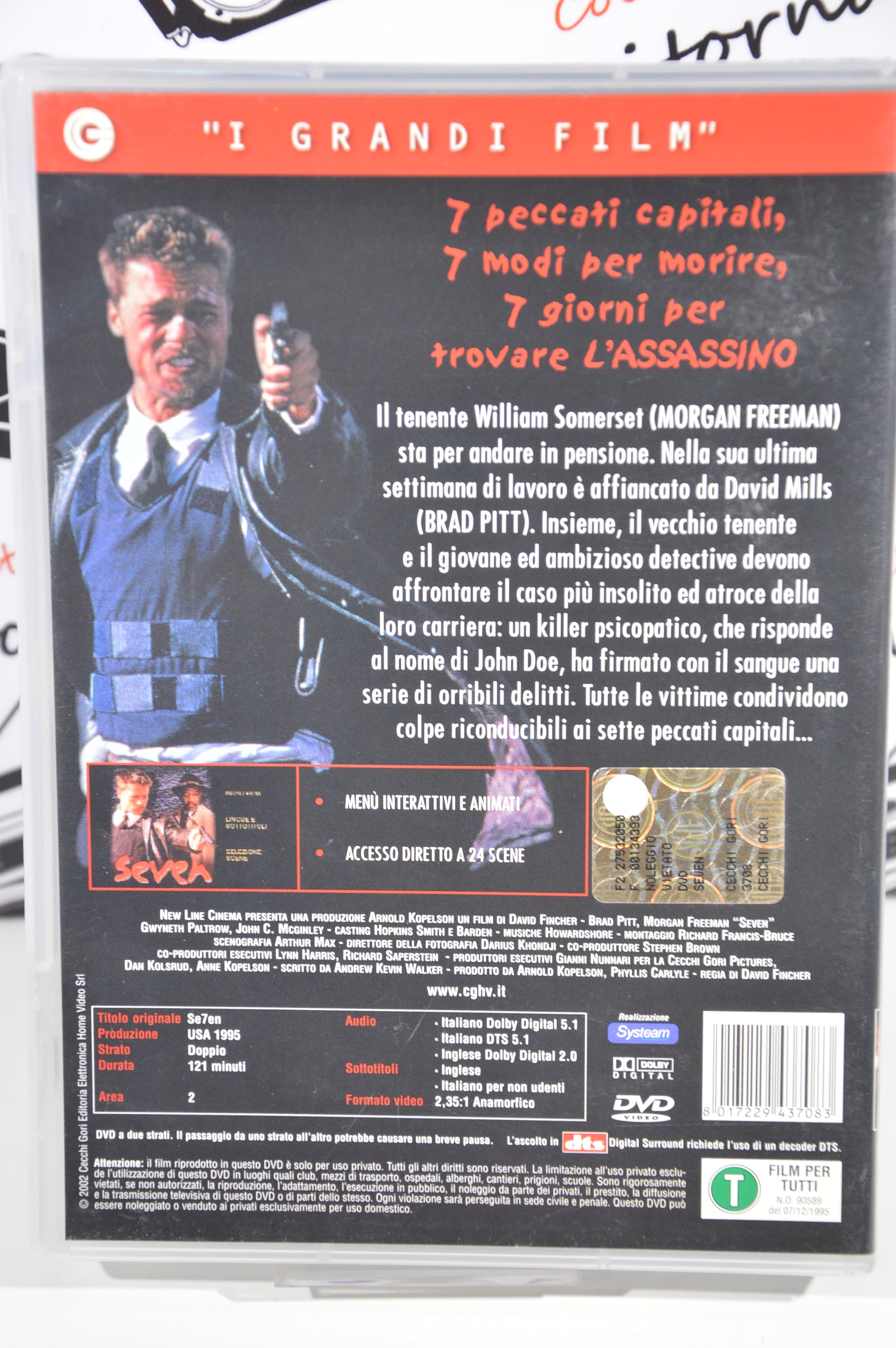 Seven Dvd Italiano Brad Pitt