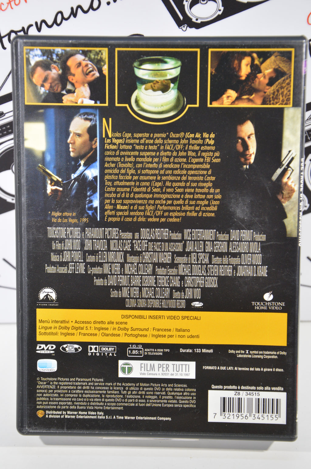 Face Off Dvd Italiano John Travolta
