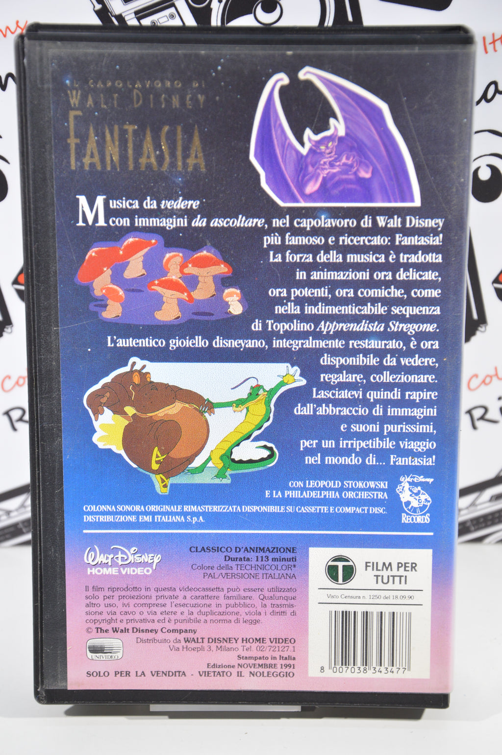 Fantasia VHS vintage capolavoro Disney