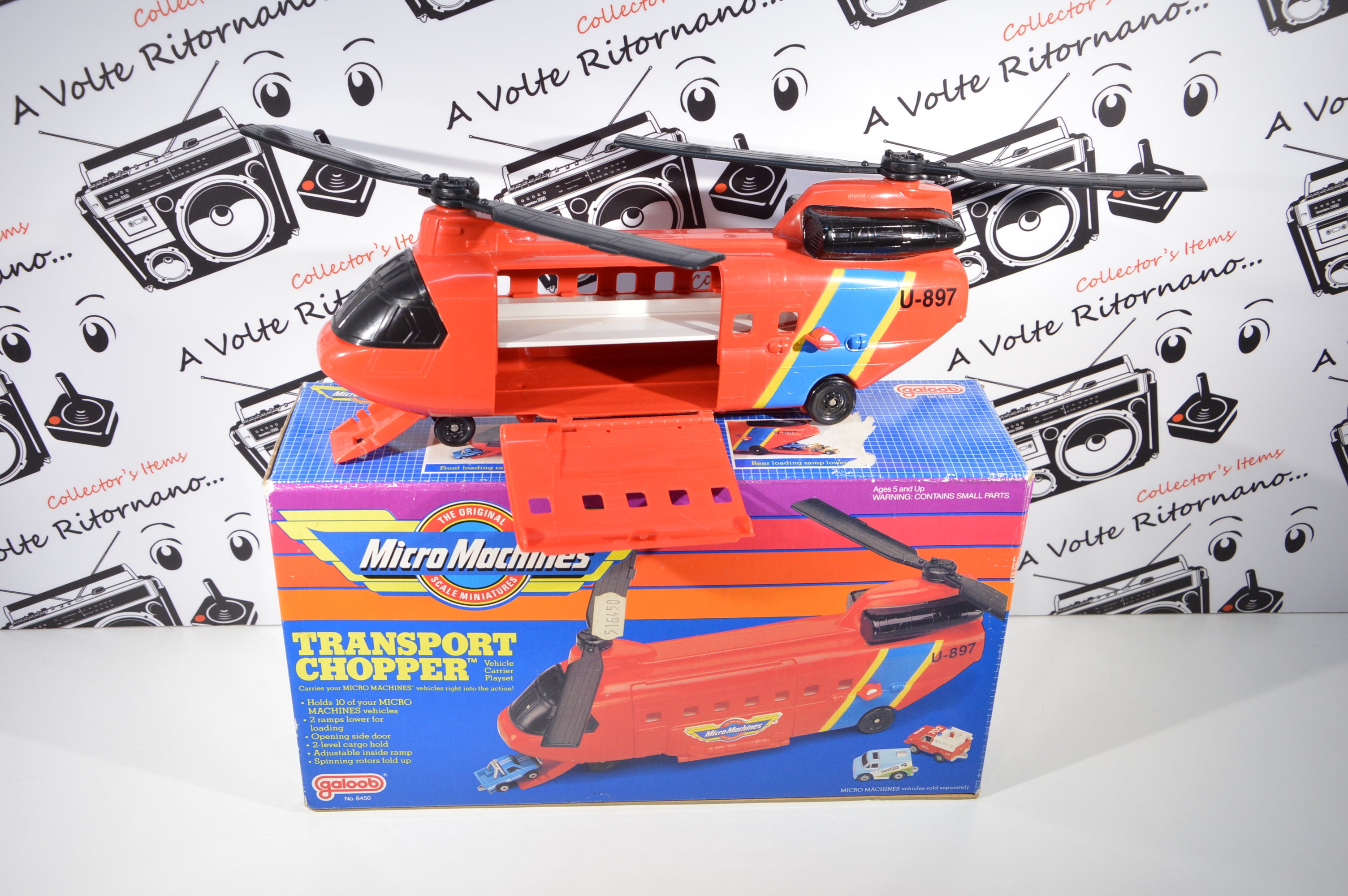 Micro Machines Transport Chopper Galoob 1989 con scatola