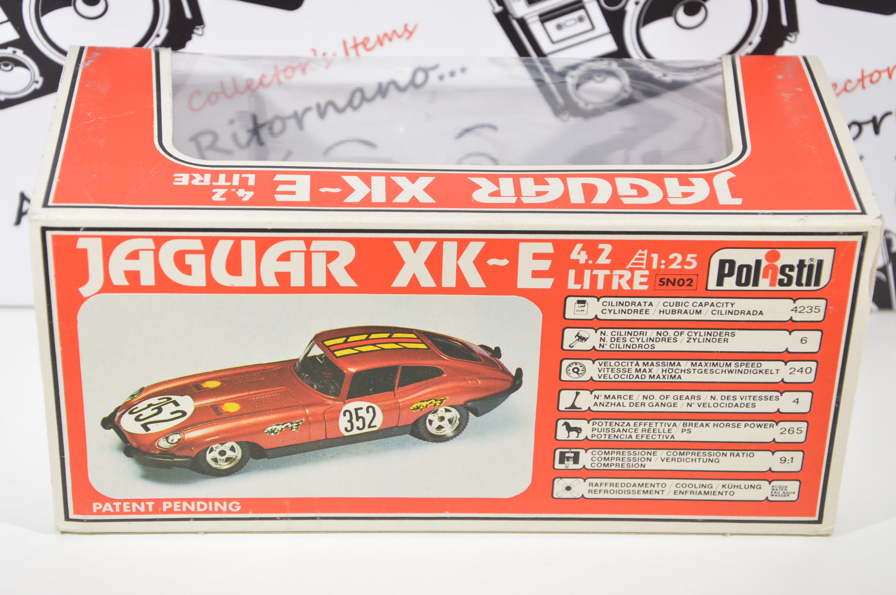 Jaguar XK-E 4.2 litre Polistil scala 1:25 die cast Decals for you