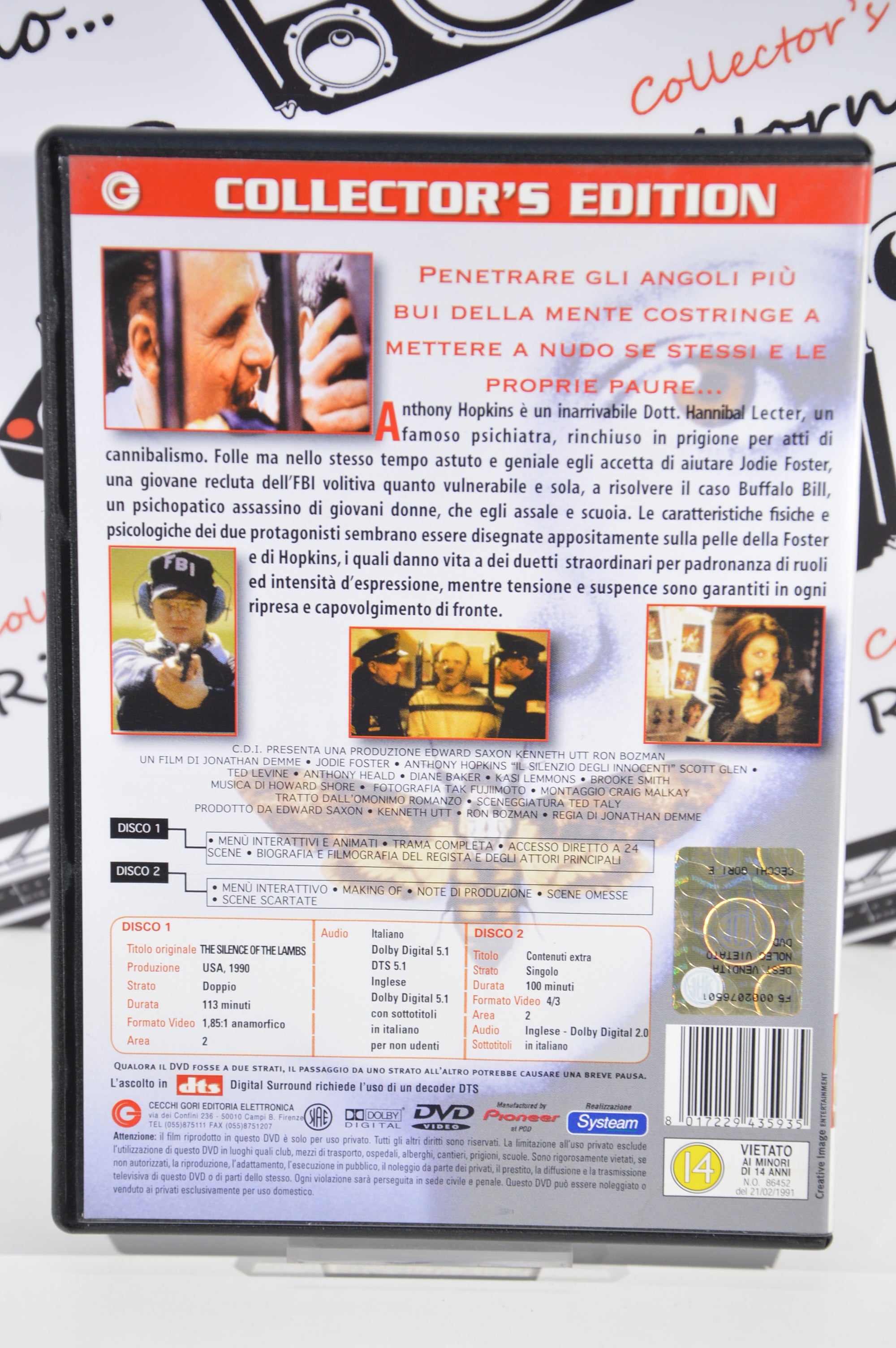 Il silenzio degli innocenti collector's edition Dvd Italiano collezione