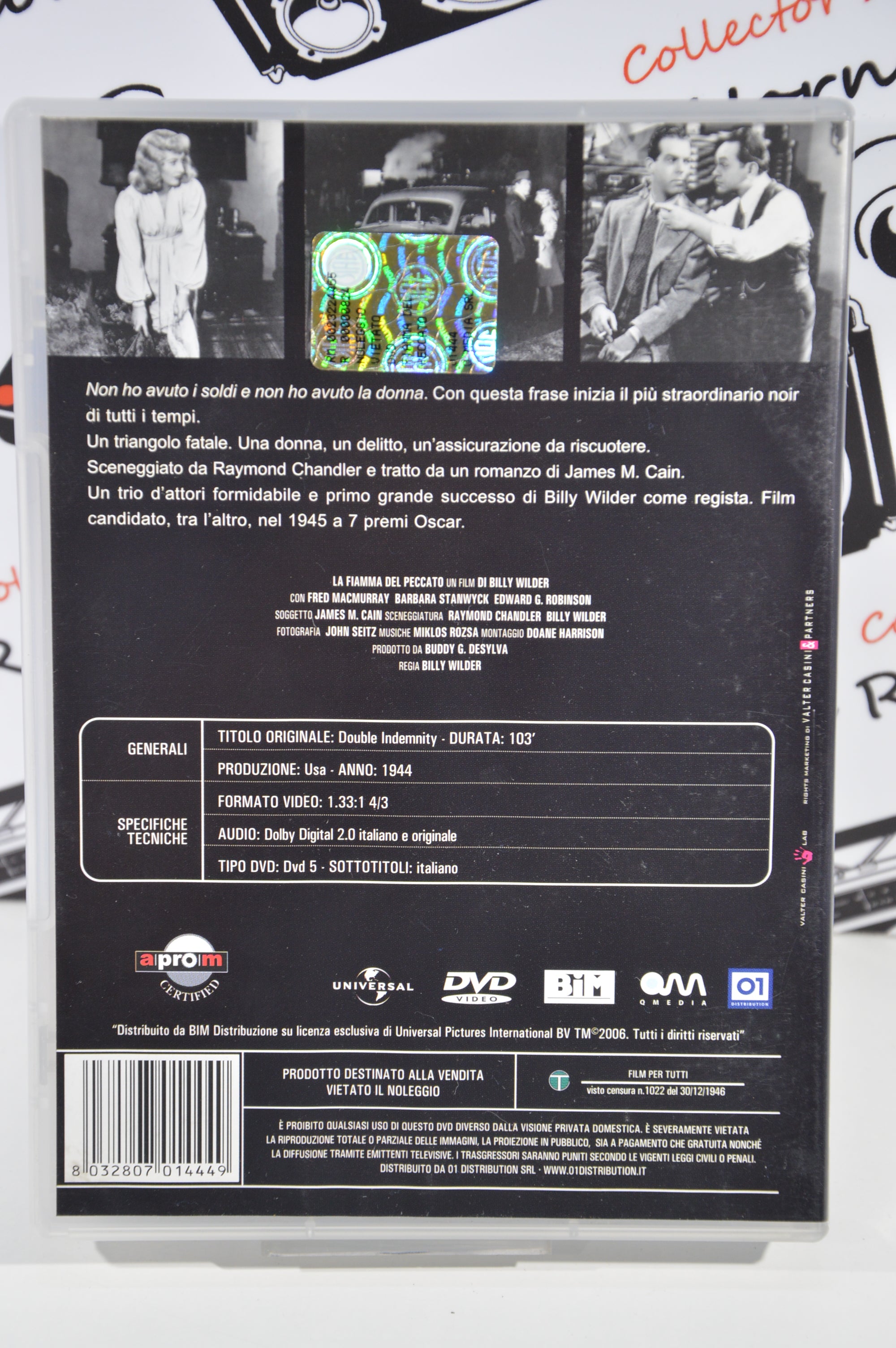 La fiamma del peccato Dvd Italiano collezione