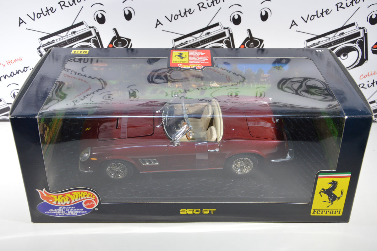Ferrari 250GT granata Hot Wheels Mattel scala 1:18 nuovo