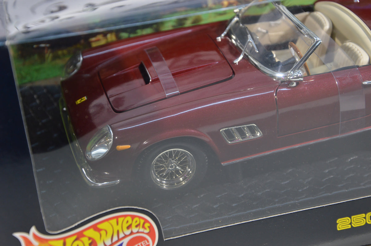 Ferrari 250GT granata Hot Wheels Mattel scala 1:18 nuovo