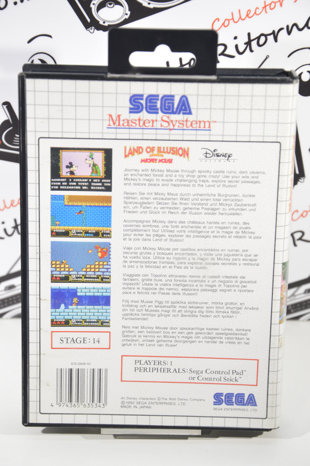 Land of illusion Mickey Mouse Sega Master system anno 1992 videogames vintage