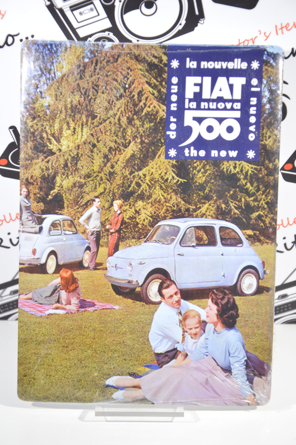 Targa cartolina Fiat 500 riproduzione