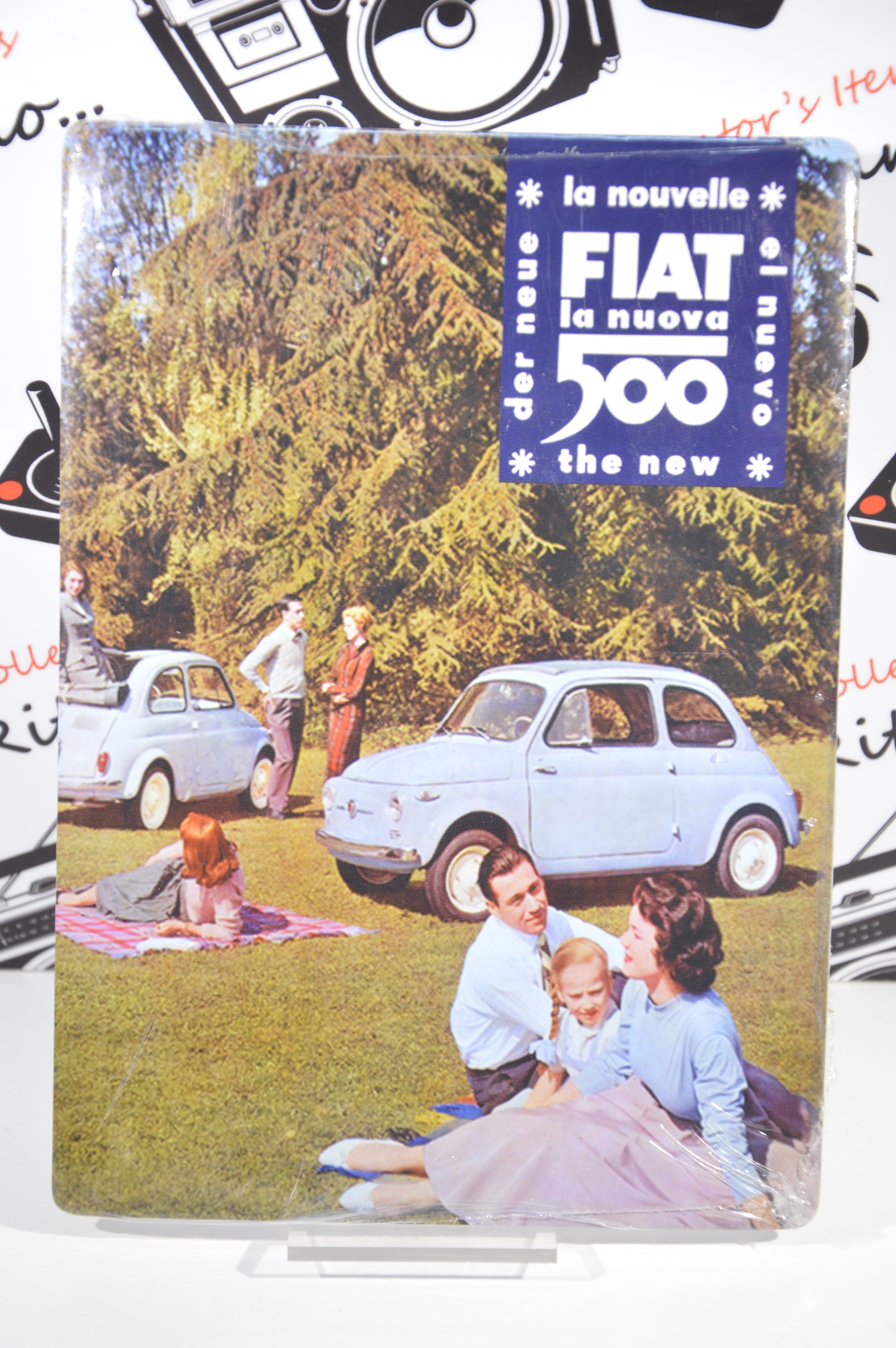 Targa cartolina Fiat 500 riproduzione