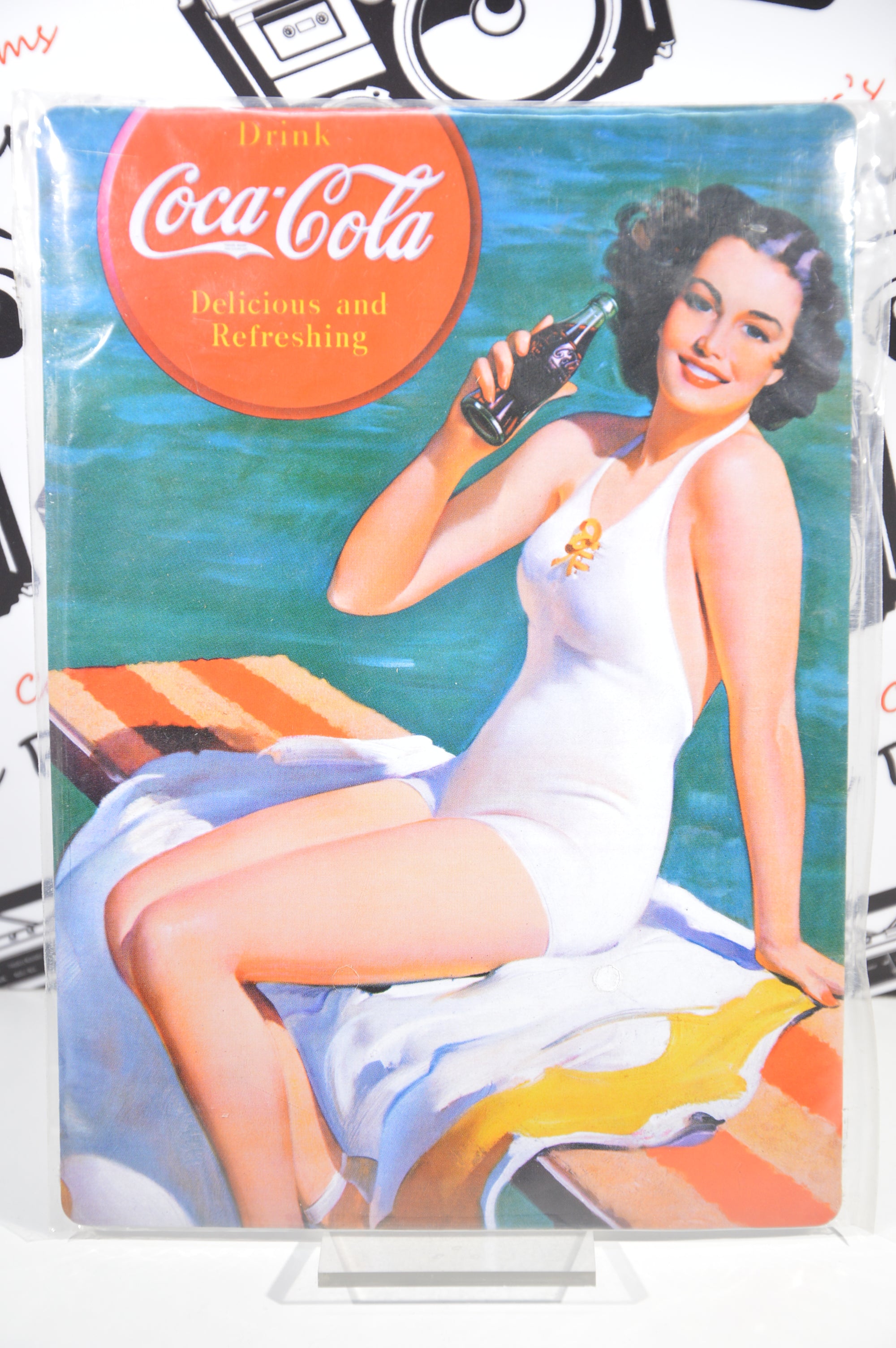 Targa cartolina Coca Cola riproduzione