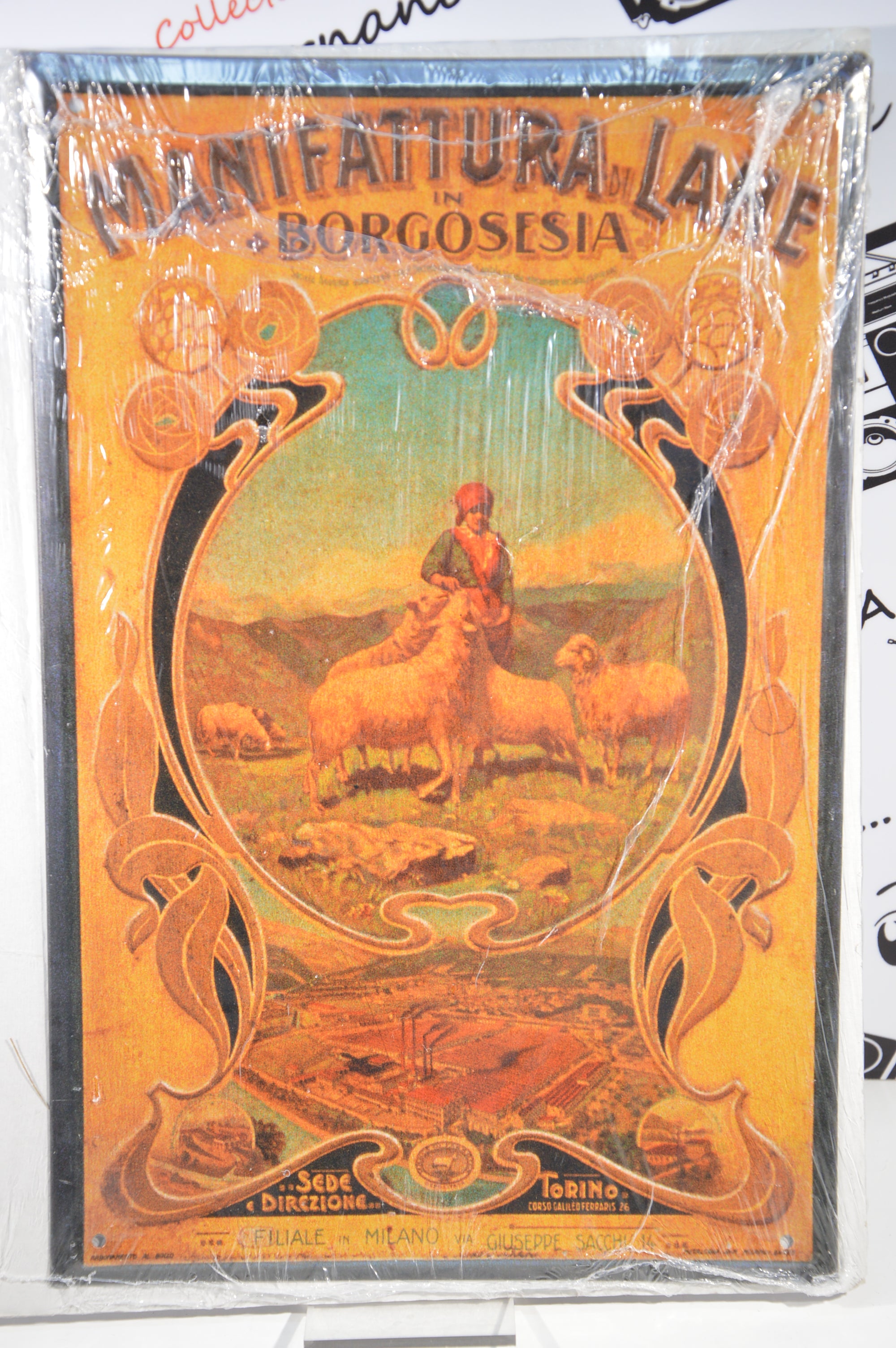 Targa Manifattura lane di Borgosesia riproduzione Hachette