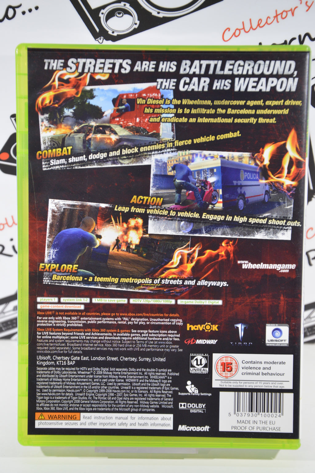 Wheelman Vin diesel Xbox 360 15+ Multilingua