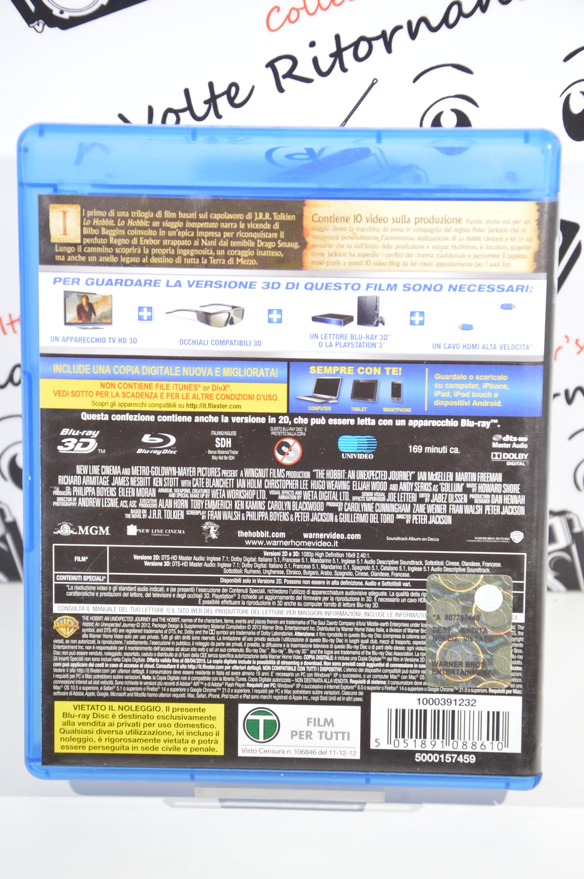 Lo Hobbit un viaggio inaspettato 3D Blu-Ray italiano