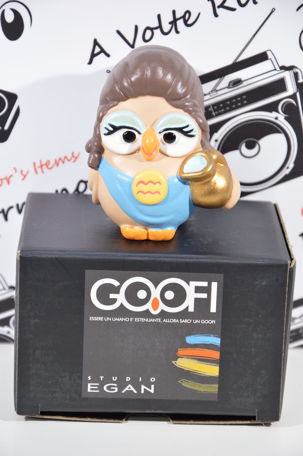 Goofi studio Egan Acquario zodiaco idea regalo gufi da collezione in ceramica