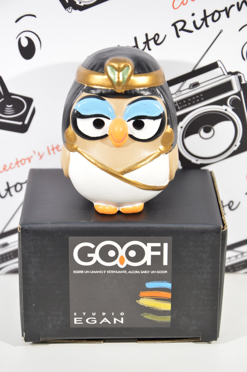 Goofi studio Egan Cleopatra idea regalo gufi da collezione in ceramica