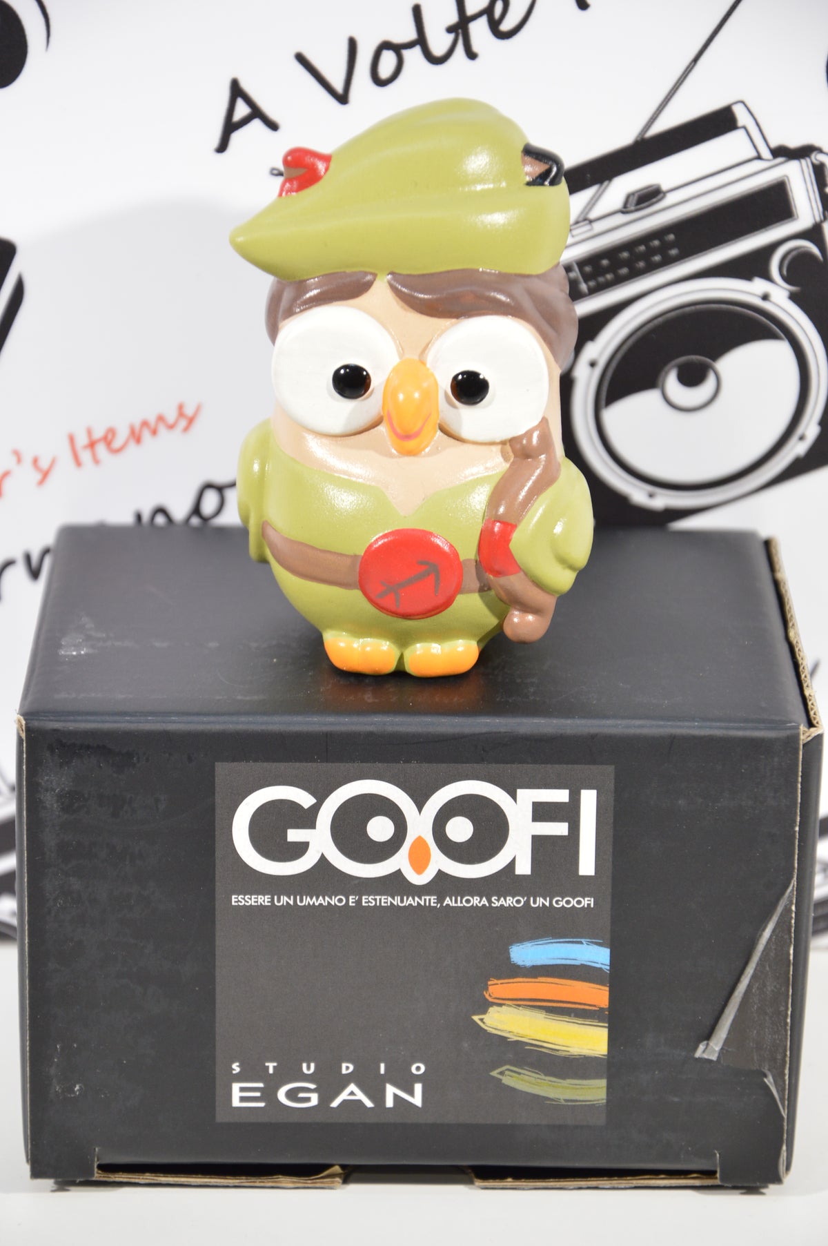 Goofi studio Egan Sagittario zodiaco idea regalo gufi da collezione in ceramica